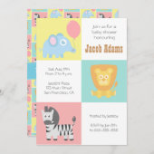 Kawaii dierentuin Theme Baby shower Uitnodigen Kaart (Voorkant / Achterkant)