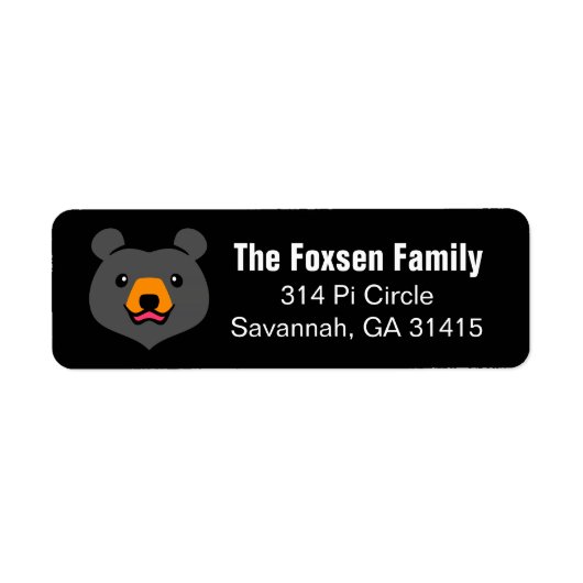 Kawaii Dierenvriend Cartoon Black Beer Etiket (Voorkant)