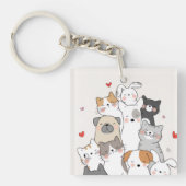 Kawaii-Dierenvriend Sleutelhanger (voorkant)