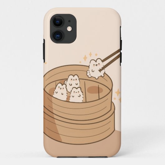Kawaii Dim Sum Bunnies iPhone Case (Achterkant)