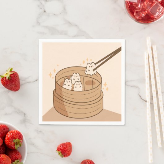 Kawaii Dim Sum Bunnies Papieren servetten (Insitu)