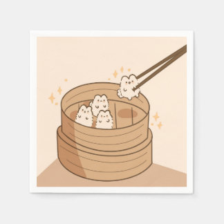 Kawaii Dim Sum Bunnies Papieren servetten
