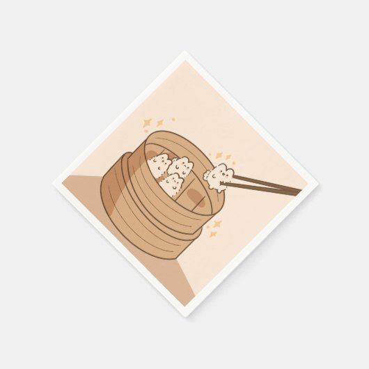 Kawaii Dim Sum Bunnies Papieren servetten (Hoek)