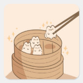 Kawaii Dim Sum Bunnies Sticker (Voorkant)