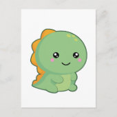 Kawaii Dinosaur Briefkaart (Voorkant)