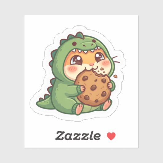 Kawaii Dinosaur Hamster Koekje Sticker (Vel)