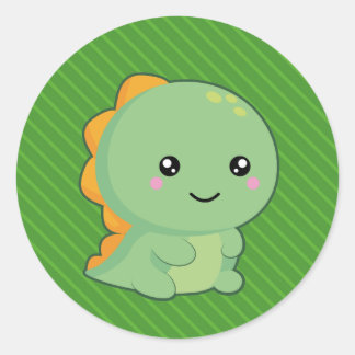Kawaii Dinosaur Ronde Sticker