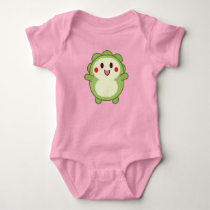 Kawaii Dinosaurus Baby Bodysuit in Roze