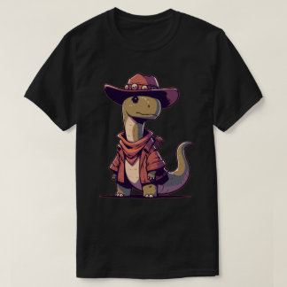 Kawaii dinosaurus brontosaurus cowboy t-shirt