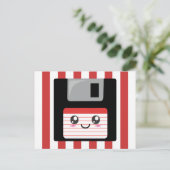 Kawaii-diskette Briefkaart (Staand voorkant)