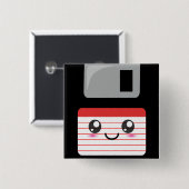 Kawaii-diskette Vierkante Button 5,1 Cm (Voorkant /achterkant)