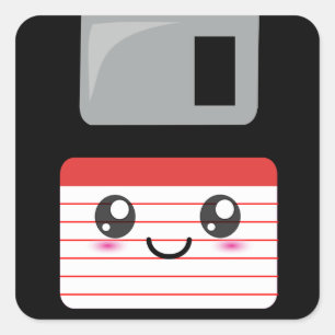 Kawaii-diskette Vierkante Sticker