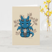 Kawaii dobbelt het Lege Wenskaart van de Draak Kaart (Gele Bloem)