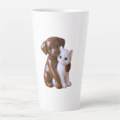 Kawaii Dog & Cat Latte Mok (Voorkant)