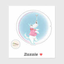Kawaii Dog met Bone Scrapbooking Sticker