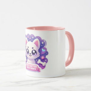 Kawaii Dog Mok Life's Better Met Pootjes Schattige