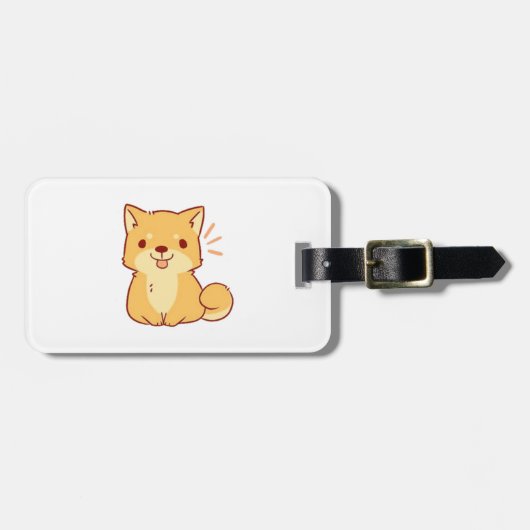 Kawaii dog Shiba Bagagelabel (Voorkant horizontaal)