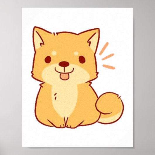 Kawaii dog Shiba Poster (Voorkant)