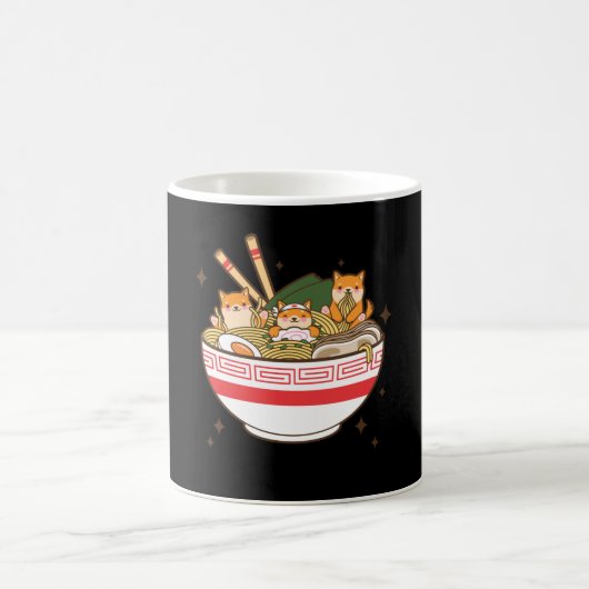 Kawaii dogs eating Ramen Koffiemok (Center)