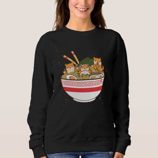 Kawaii dogs eating Ramen Trui (Voorkant)