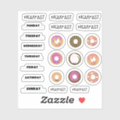 Kawaii Donut Breakfast Planner Stickers (Vel)