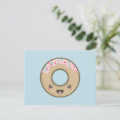 Kawaii Donut Briefkaart (Staand voorkant)