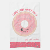 Kawaii Donut I only Cook Hole Foods Theedoek (Verticaal)