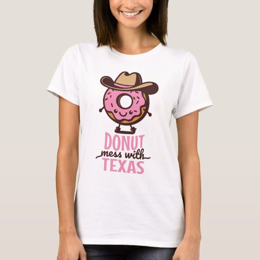 Kawaii Donut Mess met het Texaanse Schattigee Shir T-shirt (Voorkant)