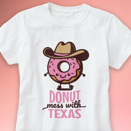 Kawaii Donut Mess met het Texaanse Schattigee Shir T-shirt