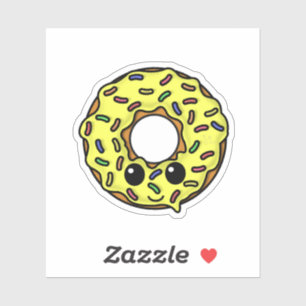 Kawaii Donut met Sprinkles Sticker