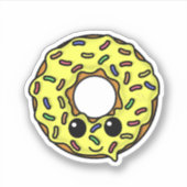 Kawaii Donut met Sprinkles Sticker (Voorkant)