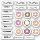 Kawaii Donut Ontbijt Planner Stickers (Voorkant)