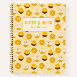 Kawaii Donut Pattern Gepersonaliseerde Spiral Noti Notitieboek