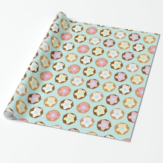 Kawaii Donuts Cadeaupapier (Uitgerold)