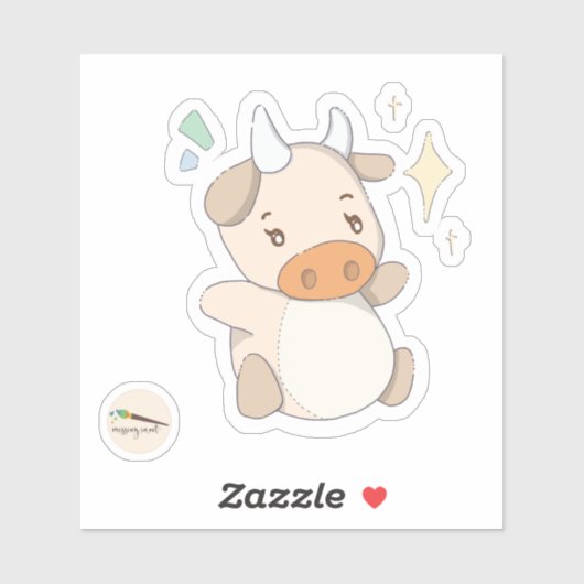 Kawaii Doodle Star Koe Sticker (Vel)
