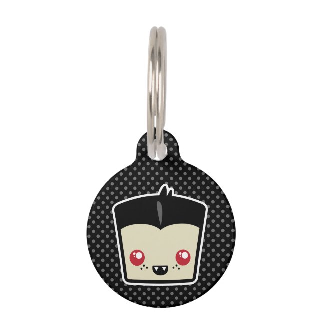 Kawaii Dracula Dog Label Huisdierpenning (Voorkant)