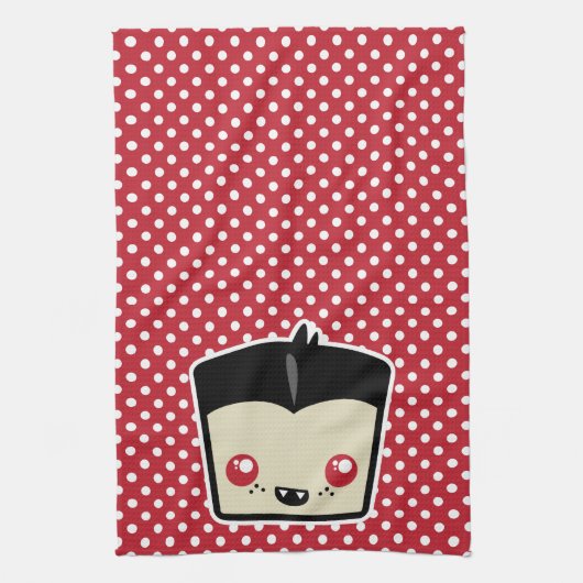 Kawaii Dracula Kitchen Towel Theedoek (Verticaal)