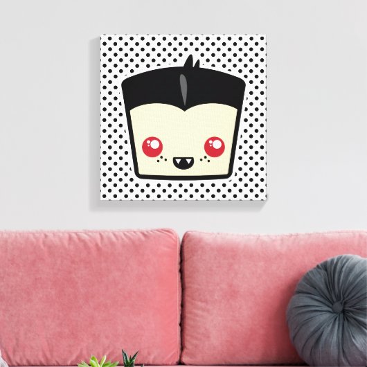Kawaii Dracula Wrapped Canvas (Insitu (Woonkamer))