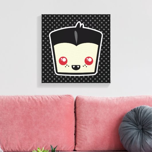 Kawaii Dracula Wrapped Canvas (Insitu (Woonkamer))