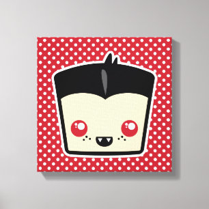 Kawaii Dracula Wrapped Canvas Afdruk