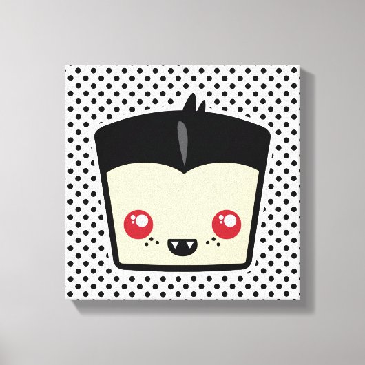 Kawaii Dracula Wrapped Canvas Afdruk (Voorkant)