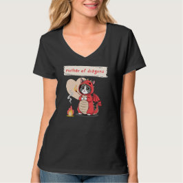 Kawaii Dragon Mom Black Funny Quote Moederdag T-shirt