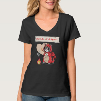 Kawaii Dragon Mom Black Funny Quote Moederdag T-shirt