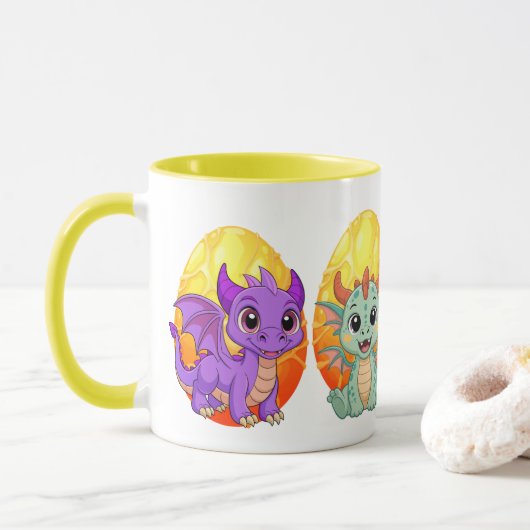  Kawaii Dragon Mug Mok (Met donut)