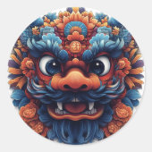 Kawaii Dragon Seal Sticker Chinees Erfgoed (Voorkant)