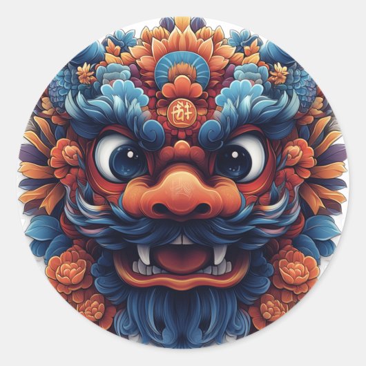 Kawaii Dragon Seal Sticker Chinees Erfgoed (Voorkant)