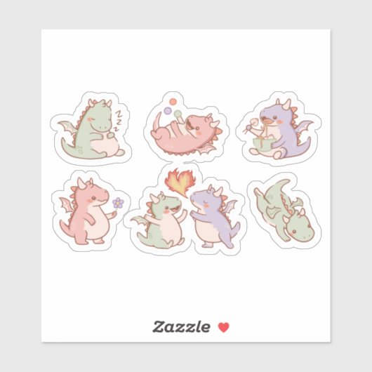 KAWAII DRAGON STICKERS SET (Vel)