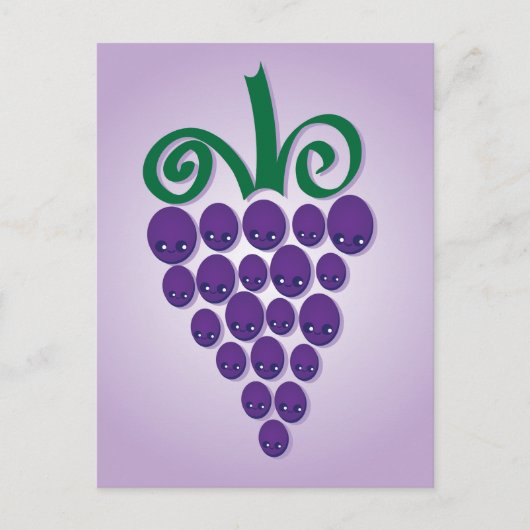 Kawaii druiven briefkaart (Voorkant)