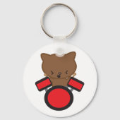 Kawaii Drummer Cat Sleutelhanger (Voorkant)