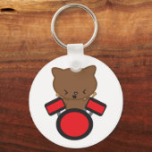 Kawaii Drummer Cat Sleutelhanger (Voorkant)